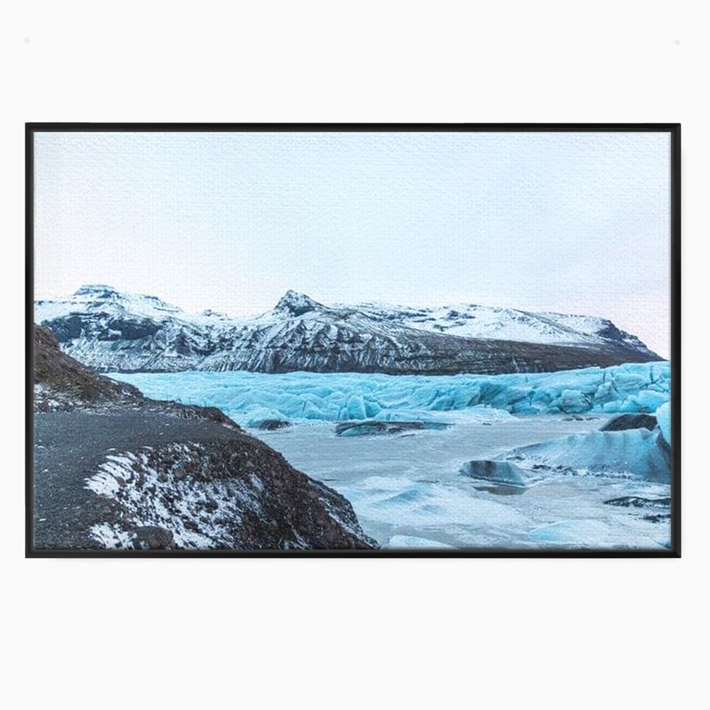 Tablou canvas cu tablou canvas cu peisaj glaciar, in rama de aluminiu negru
