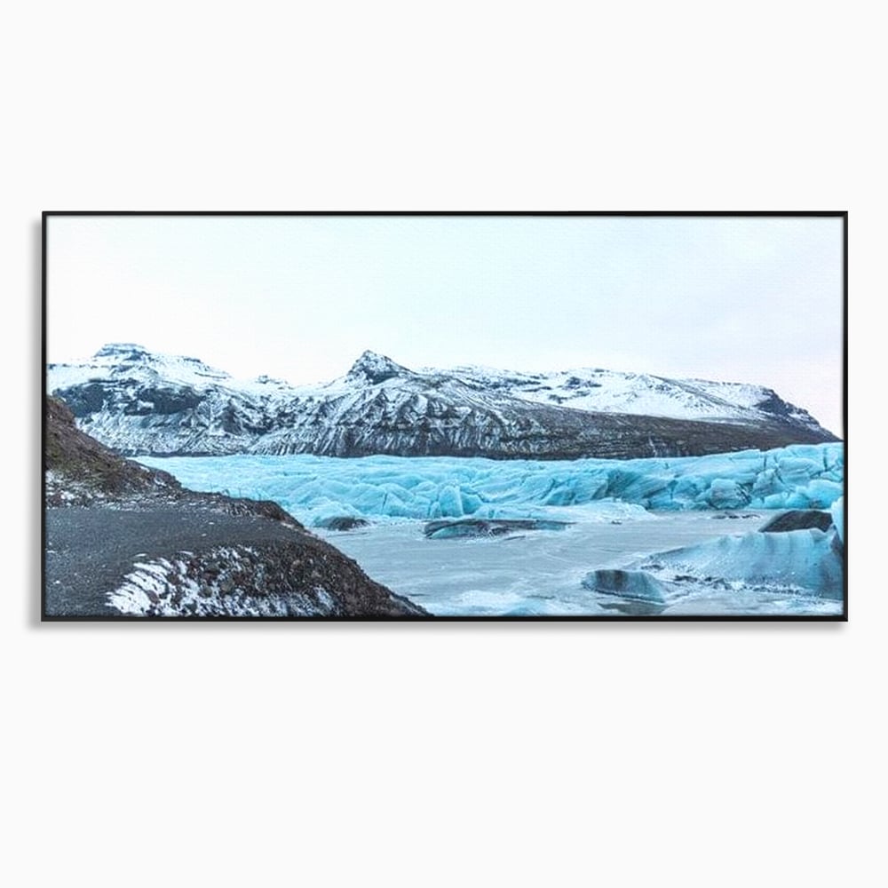 Tablou canvas cu tablou canvas cu peisaj glaciar, in rama de aluminiu negru