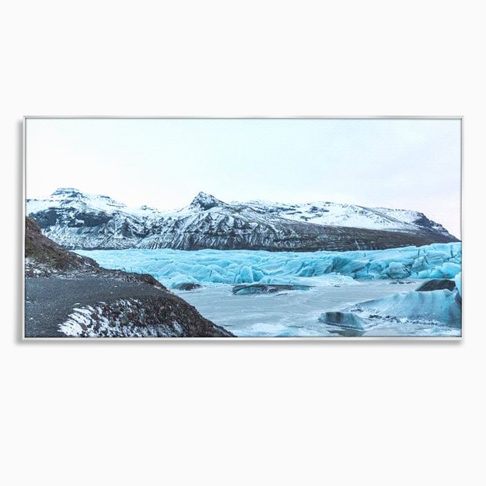 Tablou canvas cu tablou canvas cu peisaj glaciar, in rama de aluminiu argintiu