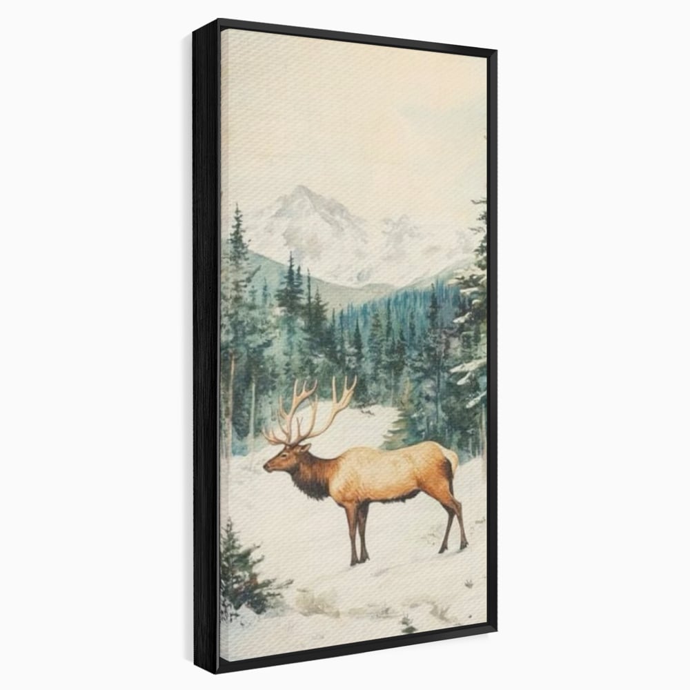 Tablou canvas cu tablou canvas cu cerb in zapada, in rama de aluminiu negru