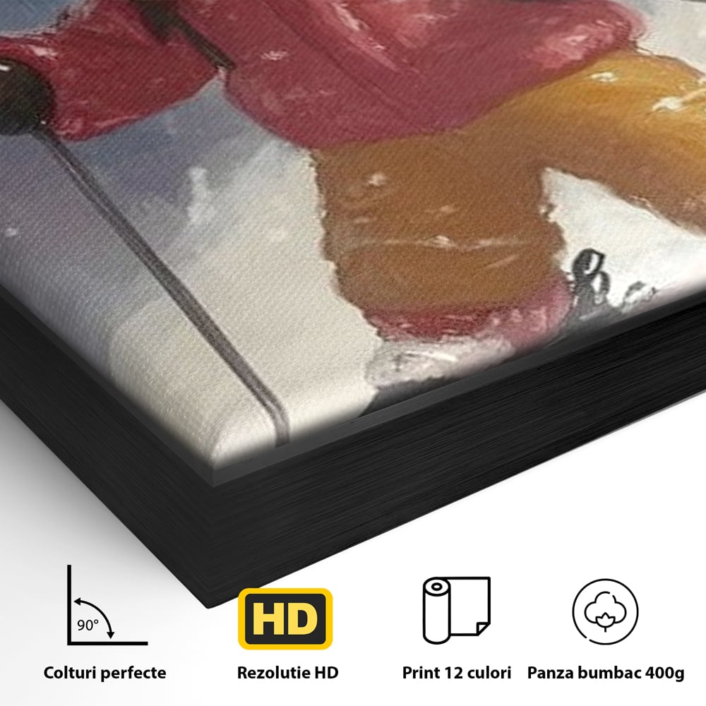 Detaliu al suprafetei: turtita dulce schioare, in rama de aluminiu negru