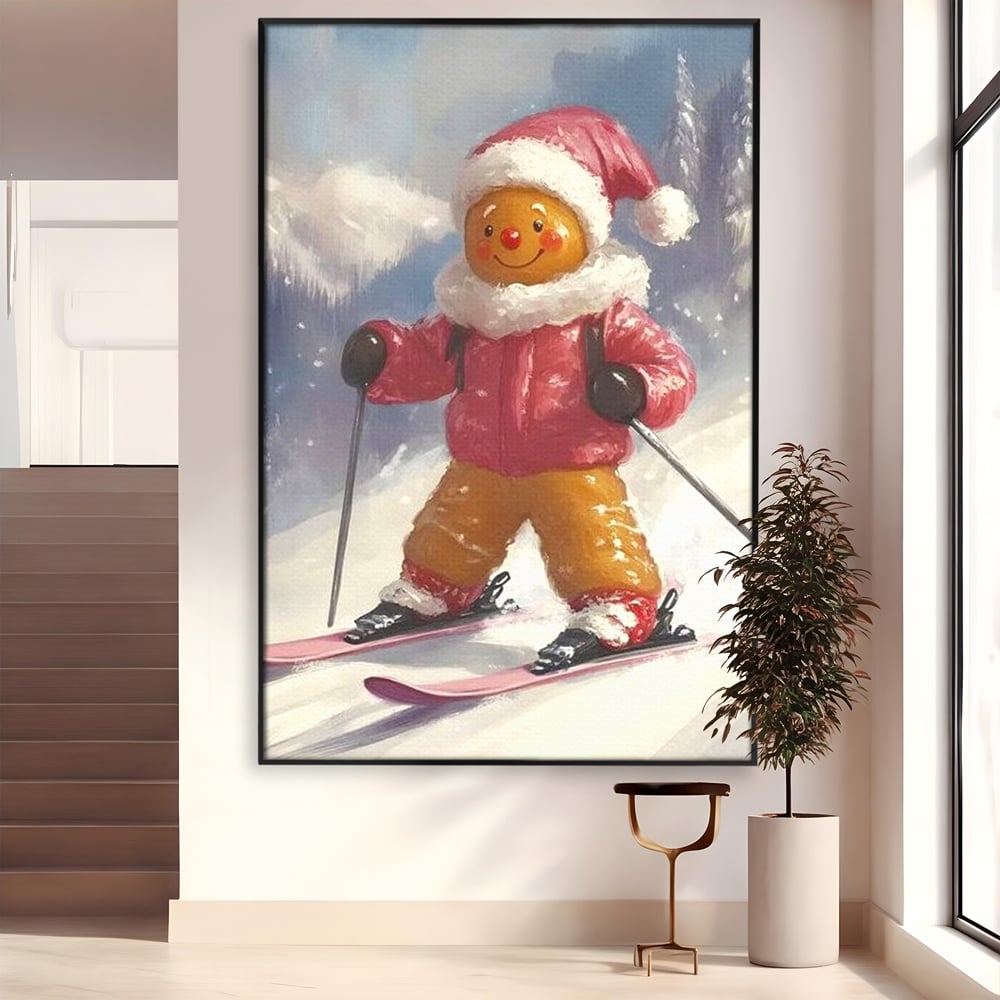Tablou canvas cu turtita dulce schioare, in rama de aluminiu negru