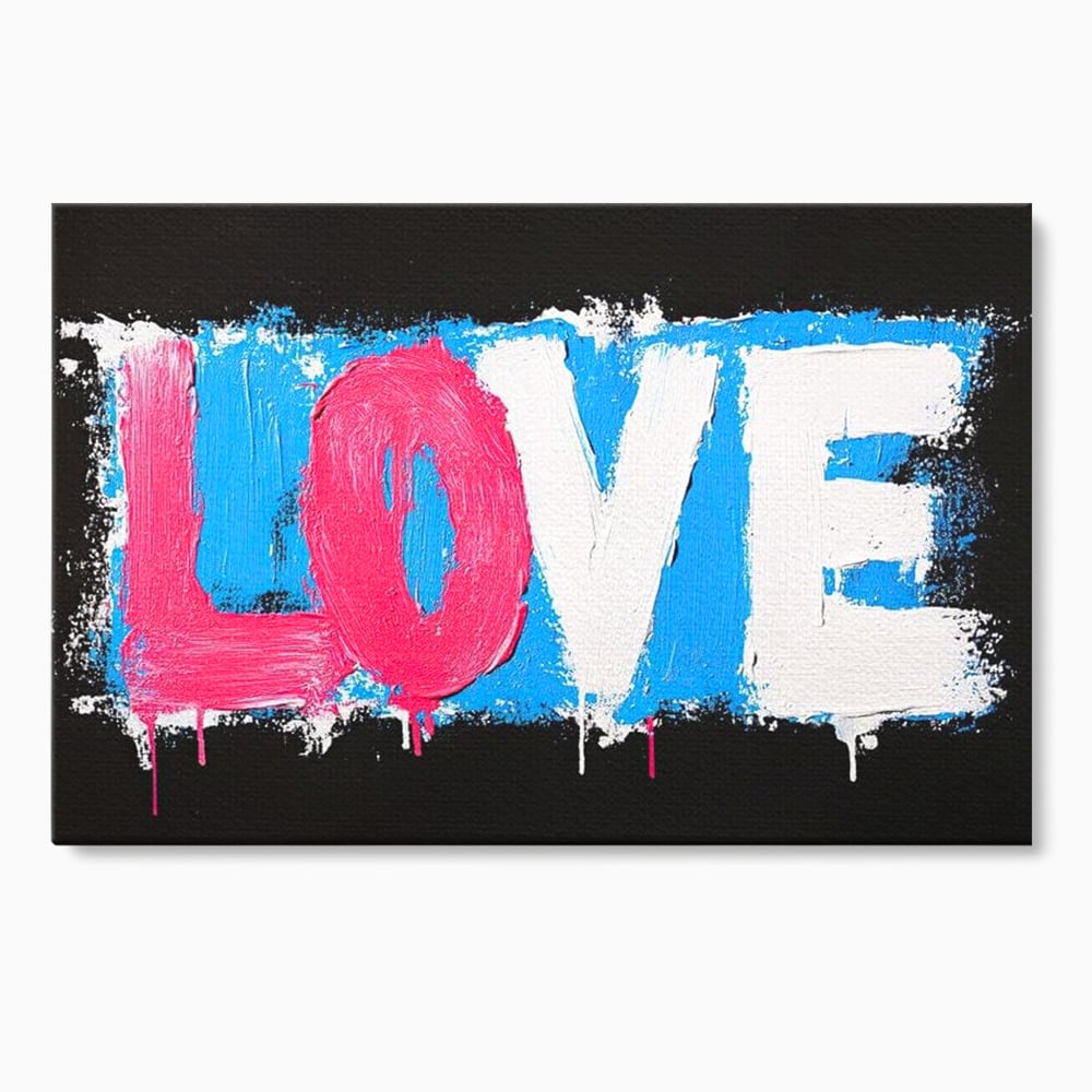 Tablou canvas cu tablou canvas cu mesajul love, fara rama, pe sasiu de lemn
