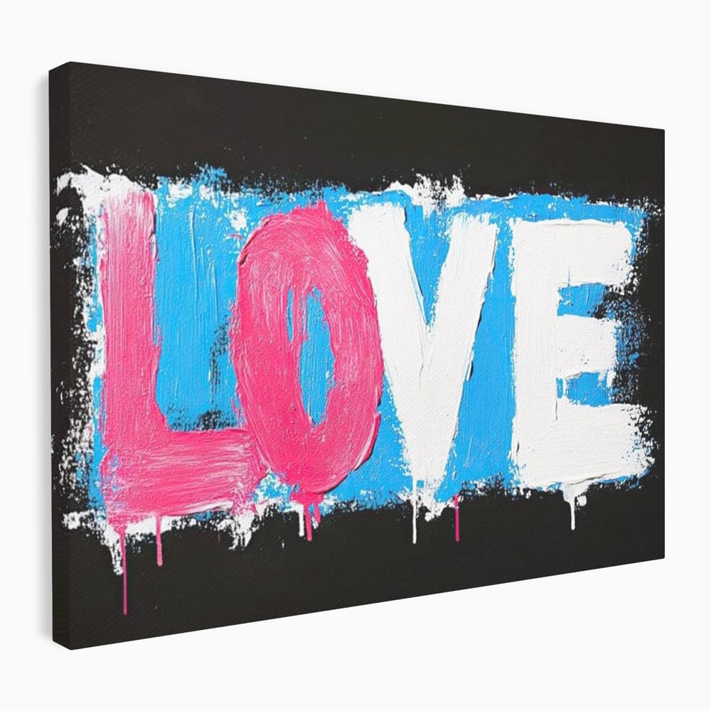 Tablou canvas cu tablou canvas cu mesajul love, fara rama, pe sasiu de lemn