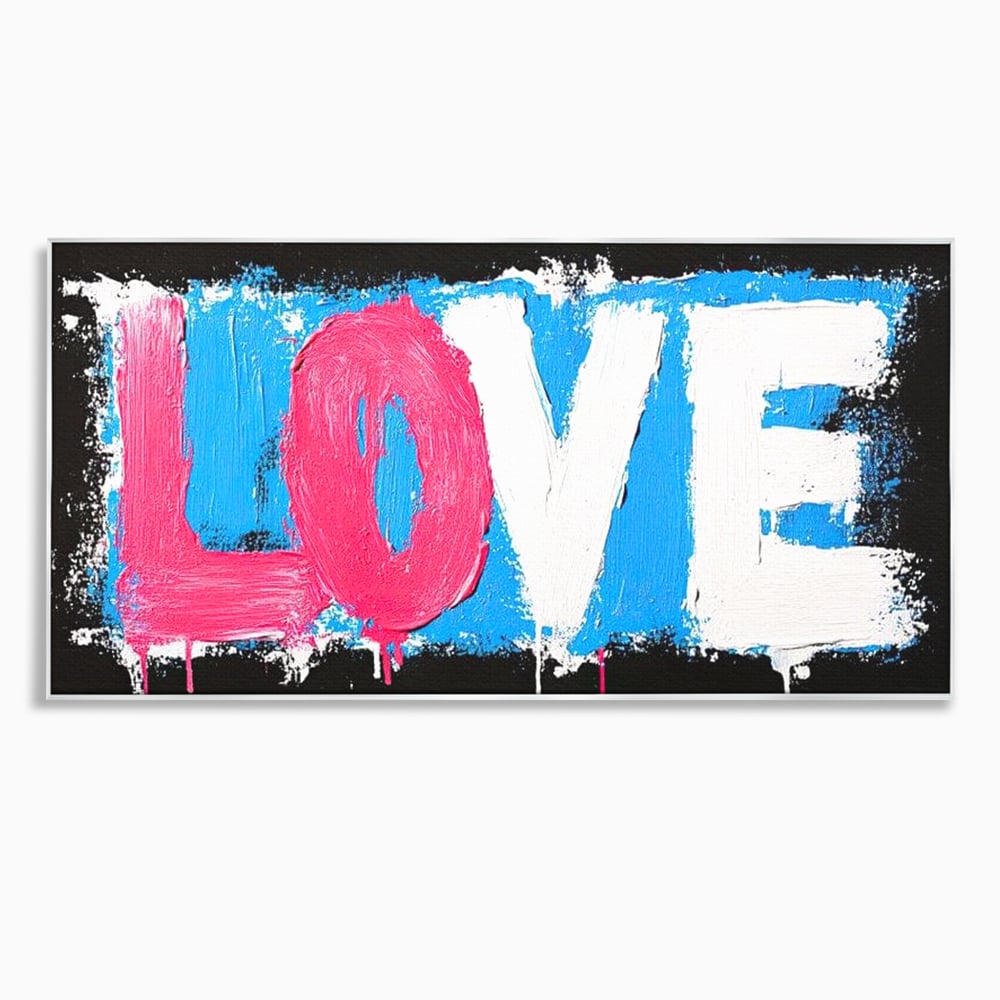Tablou canvas cu tablou canvas cu mesajul love, in rama de aluminiu argintiu