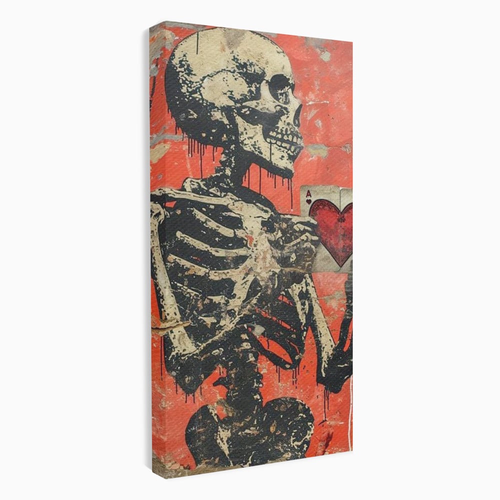 Tablou canvas cu tablou canvas cu schelet si carte de joc, fara rama, pe sasiu de lemn
