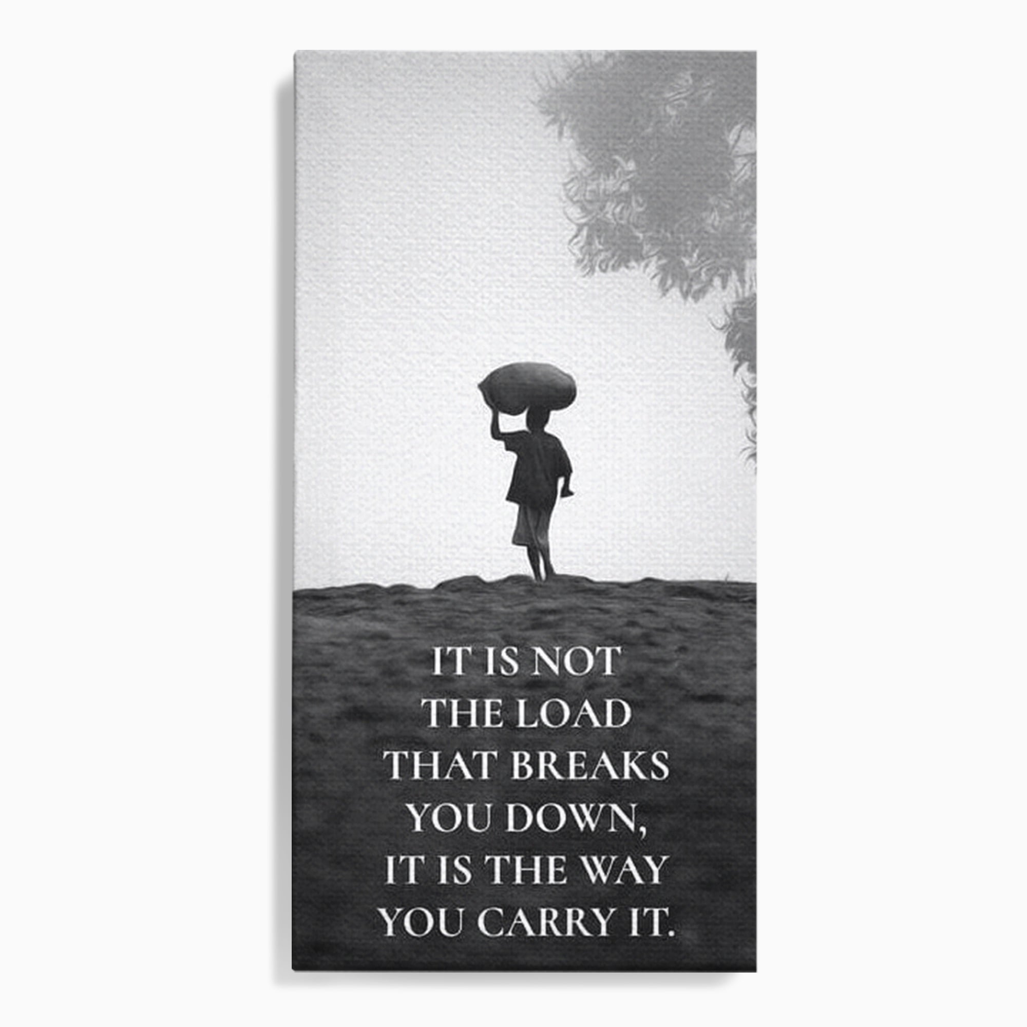 Tablou canvas cu tablou motivational cu silueta si text, fara rama, pe sasiu de lemn