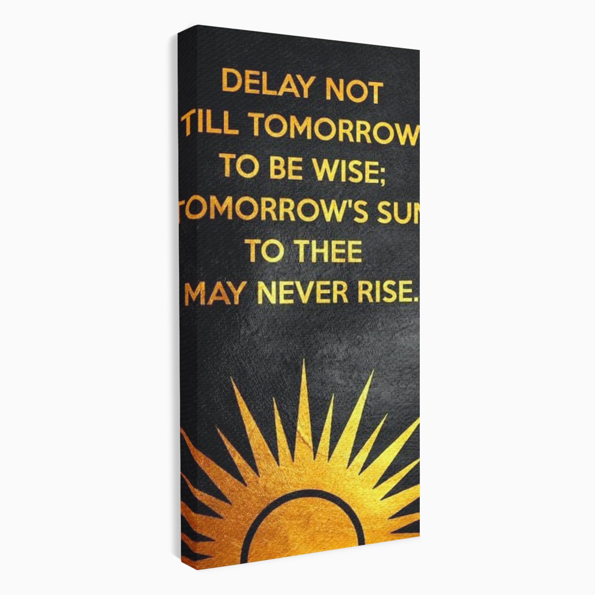 Tablou canvas cu tablou canvas motiv motivational negru si auriu, fara rama, pe sasiu de lemn