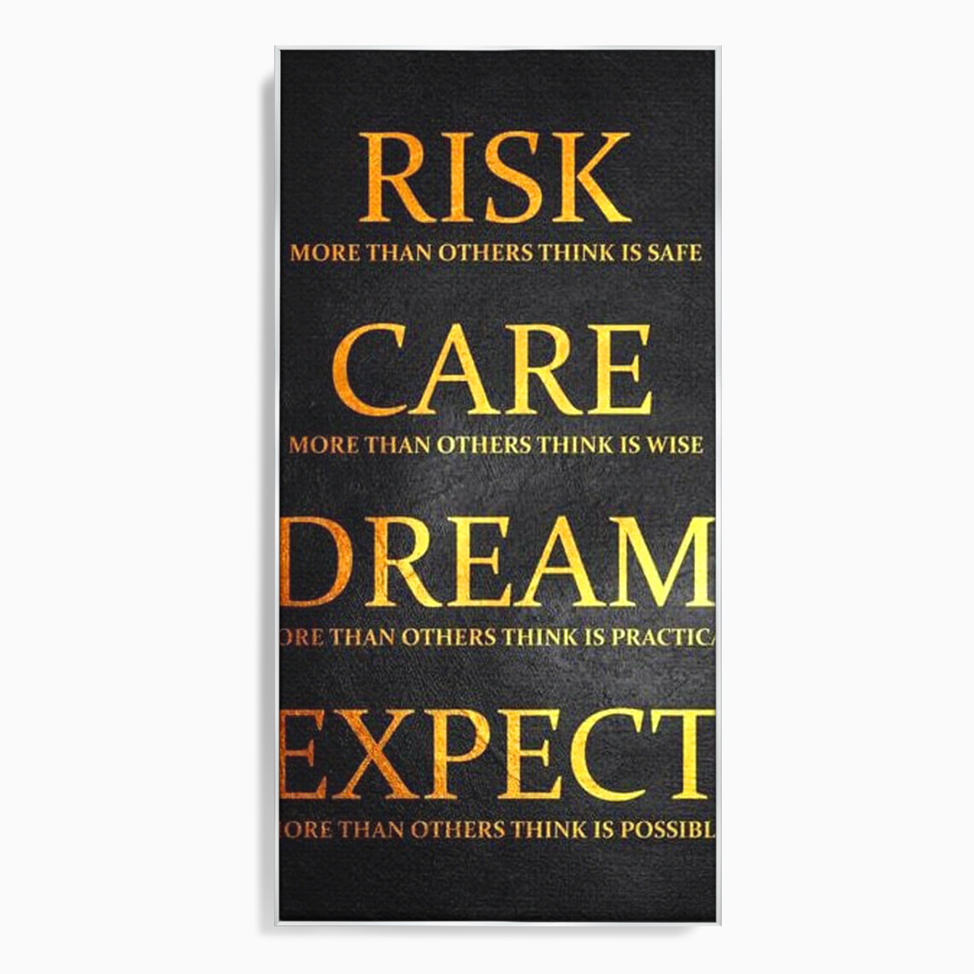 Tablou canvas cu tablou canvas cu citat motivational, in rama de aluminiu argintiu