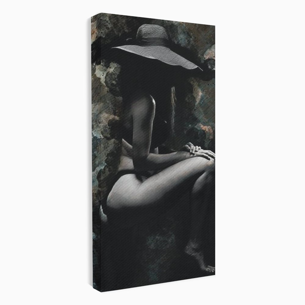 Tablou canvas cu tablou canvas cu silueta feminina, fara rama, pe sasiu de lemn