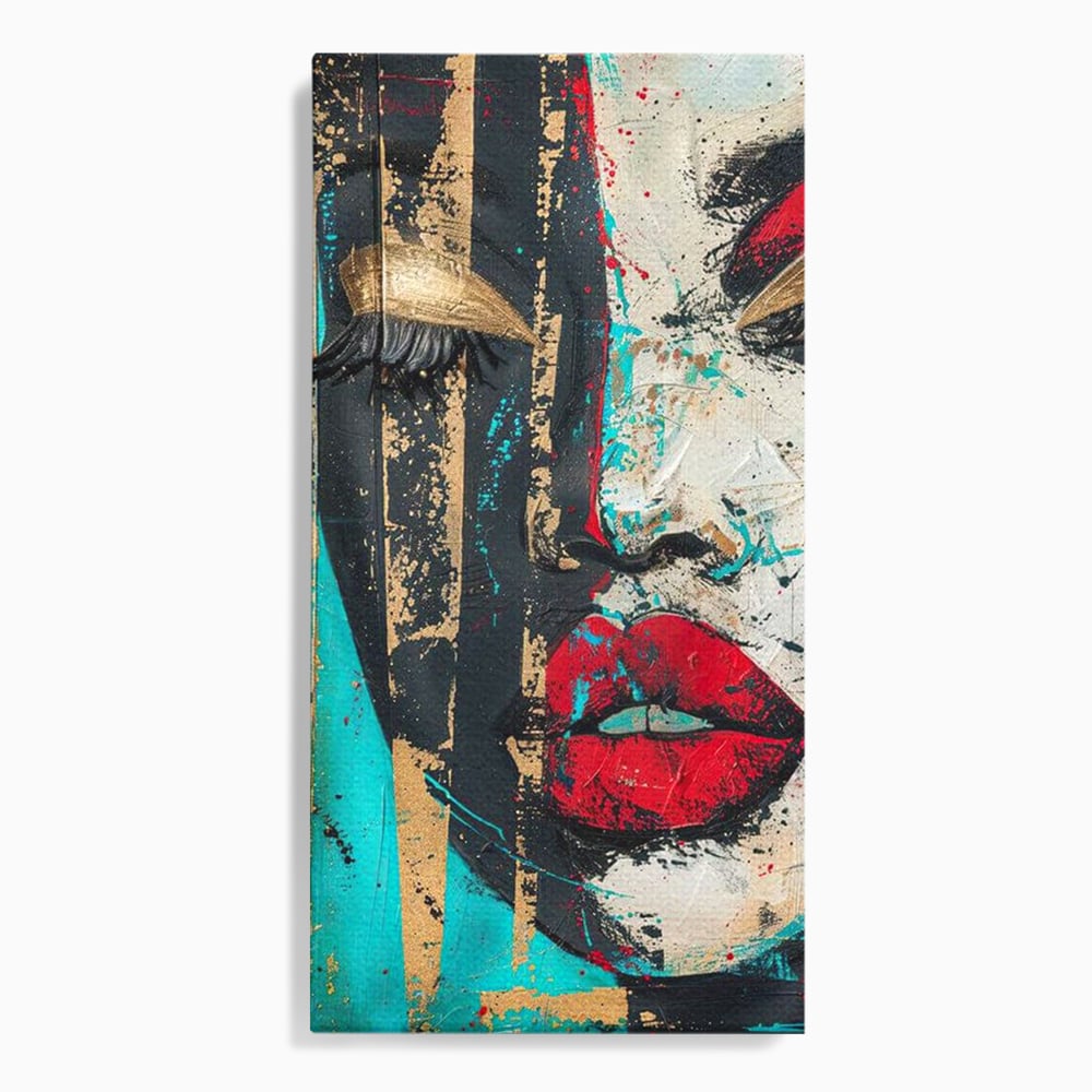 Tablou canvas cu tablou canvas cu portret avangardist, fara rama, pe sasiu de lemn