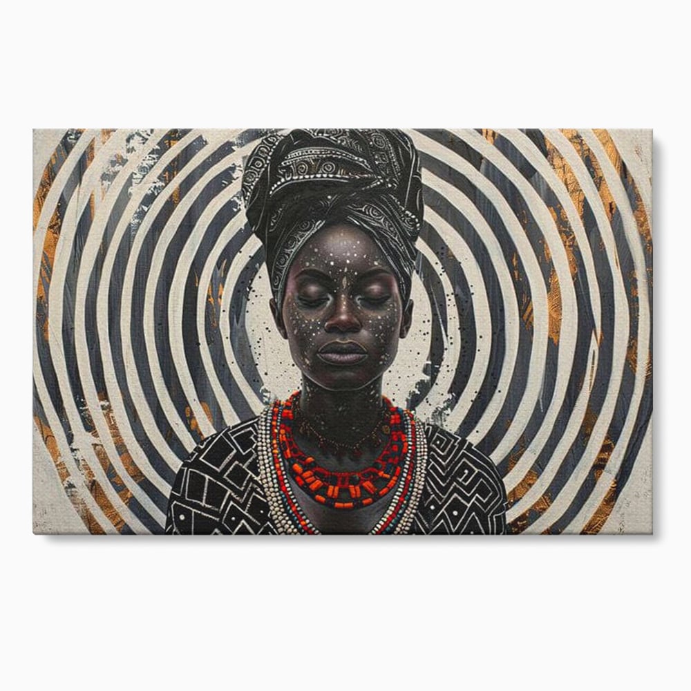 Tablou canvas cu tablou canvas cu regina africana, fara rama, pe sasiu de lemn