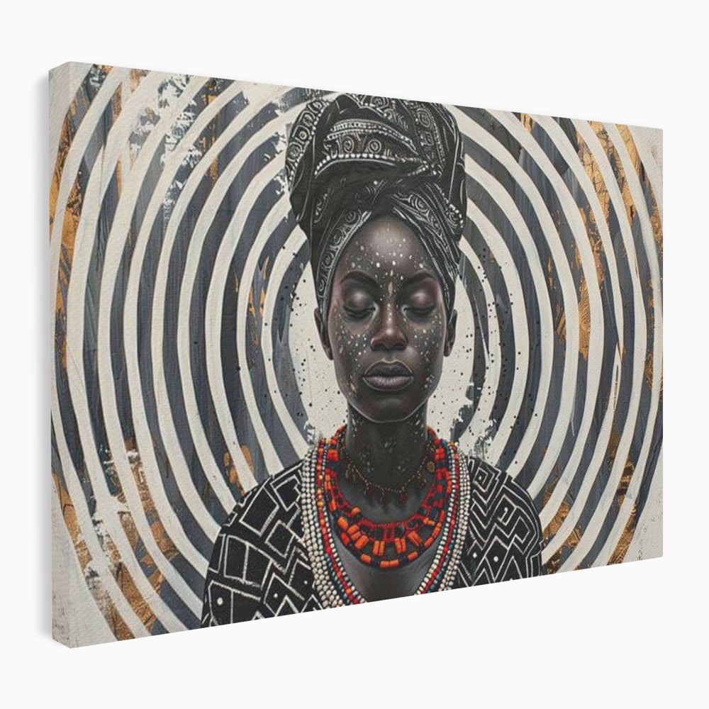 Tablou canvas cu tablou canvas cu regina africana, fara rama, pe sasiu de lemn
