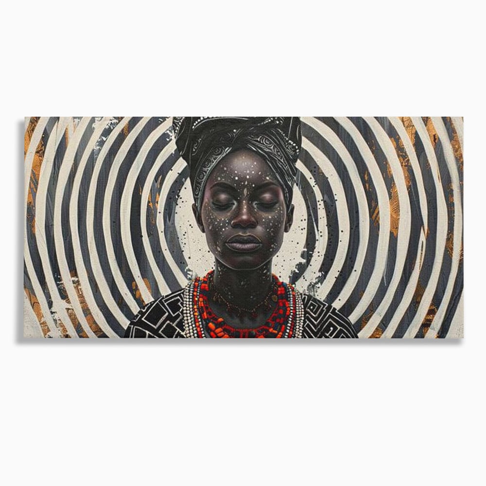 Tablou canvas cu tablou canvas cu regina africana, fara rama, pe sasiu de lemn