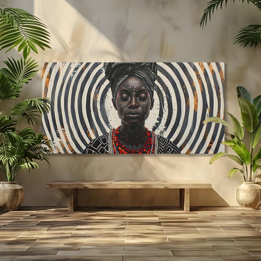 Tablou canvas cu tablou canvas cu regina africana, fara rama, pe sasiu de lemn