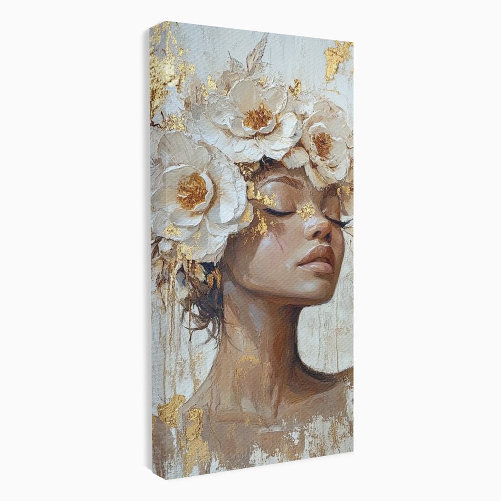 Tablou canvas cu tablou canvas cu portretul unei femei, fara rama, pe sasiu de lemn