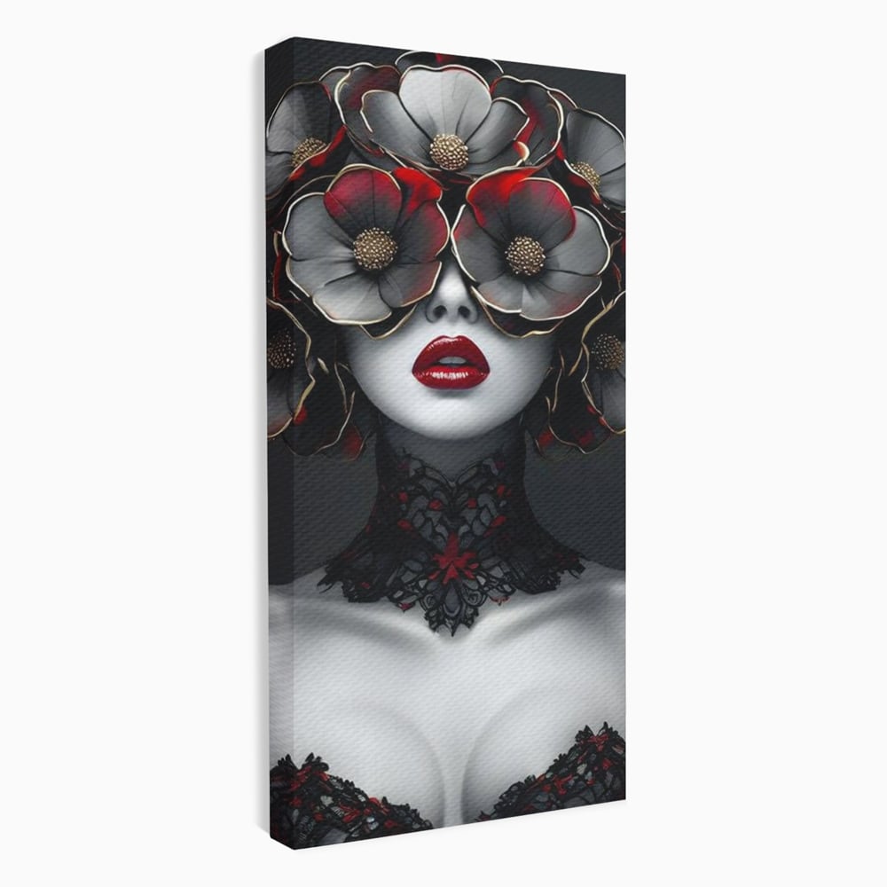 Tablou canvas cu tablou canvas portret feminin gotic, fara rama, pe sasiu de lemn