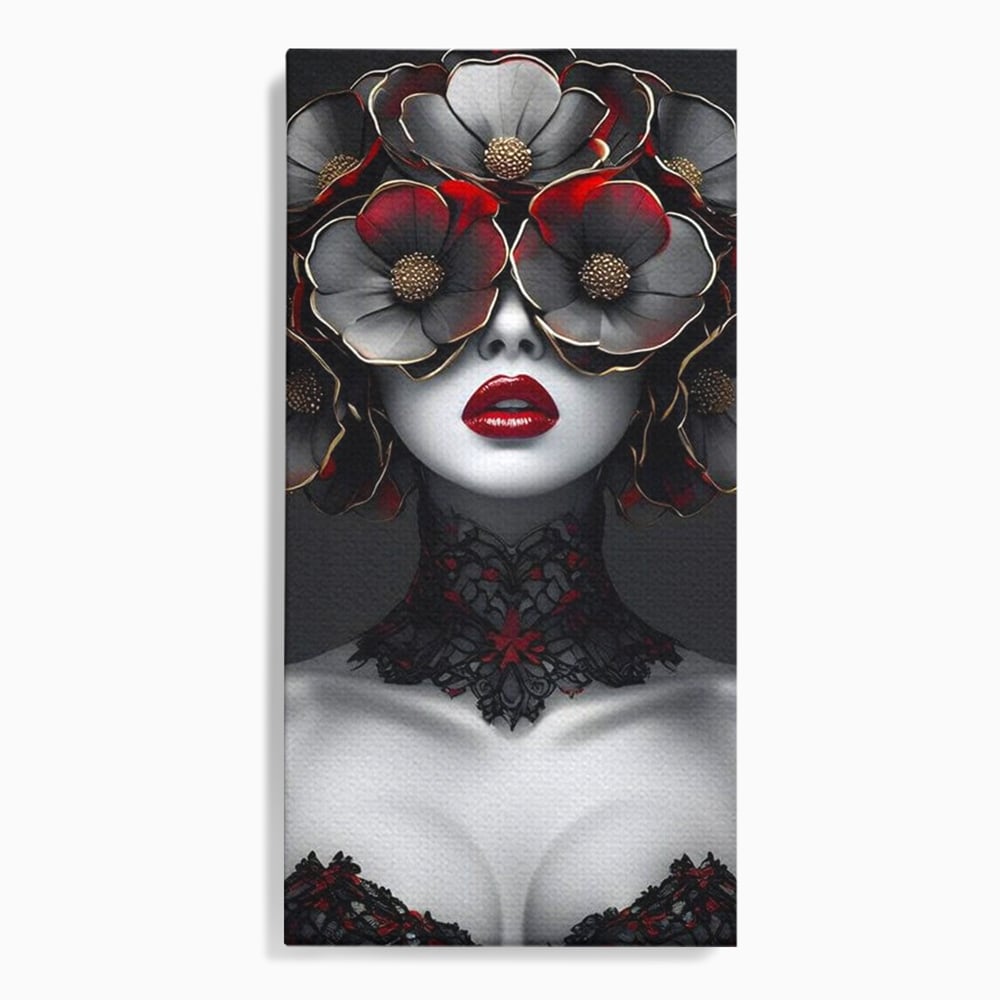 Tablou canvas cu tablou canvas portret feminin gotic, fara rama, pe sasiu de lemn