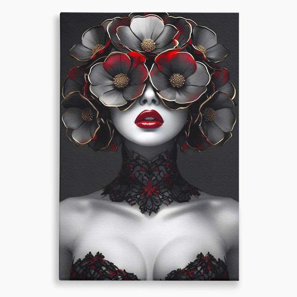 Tablou canvas cu tablou canvas portret feminin gotic, fara rama, pe sasiu de lemn