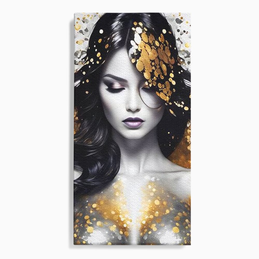 Tablou canvas cu tablou canvas cu portret de femeie, fara rama, pe sasiu de lemn