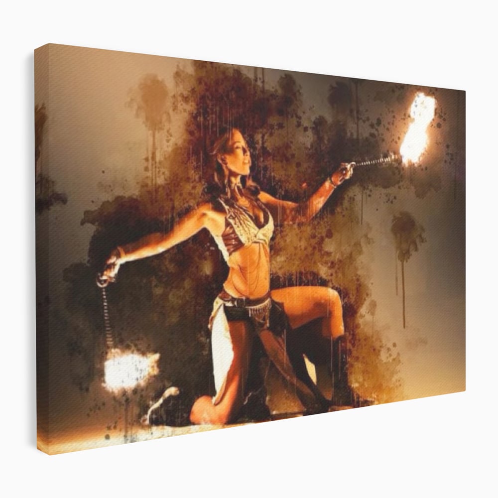 Tablou canvas cu tablou canvas cu dansatoare de foc, fara rama, pe sasiu de lemn