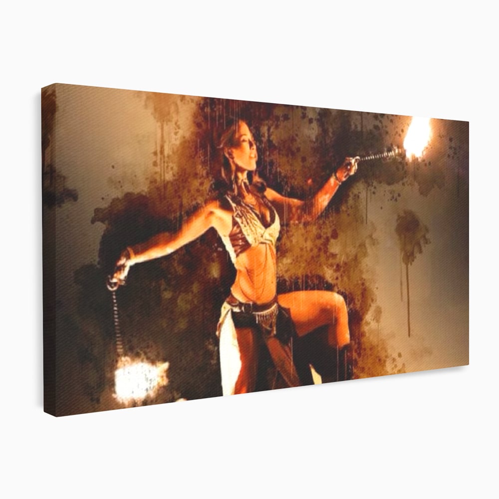 Tablou canvas cu tablou canvas cu dansatoare de foc, fara rama, pe sasiu de lemn