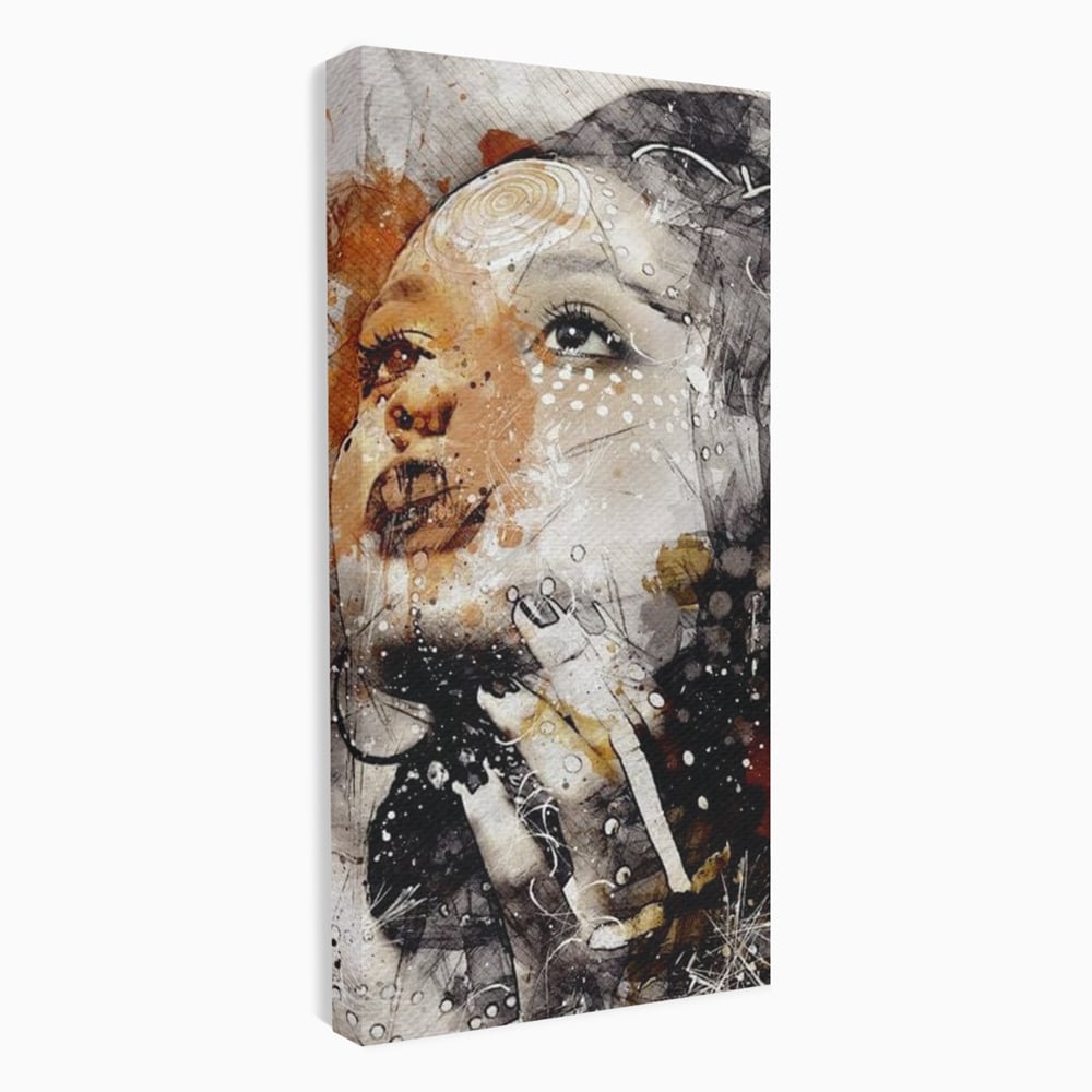 Tablou canvas cu tablou canvas cu portret abstract feminin, fara rama, pe sasiu de lemn