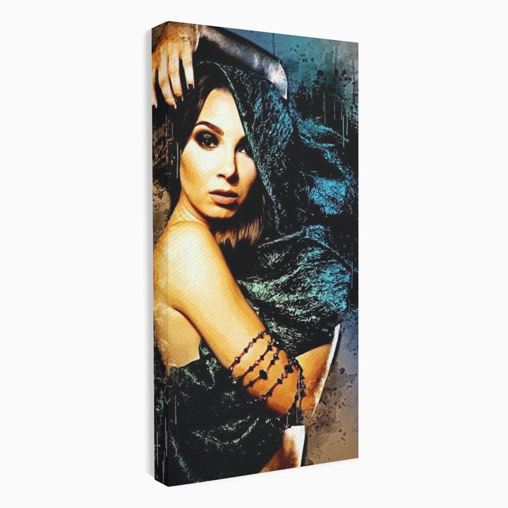 Tablou canvas cu tablou canvas portret femeie misterioasa, fara rama, pe sasiu de lemn