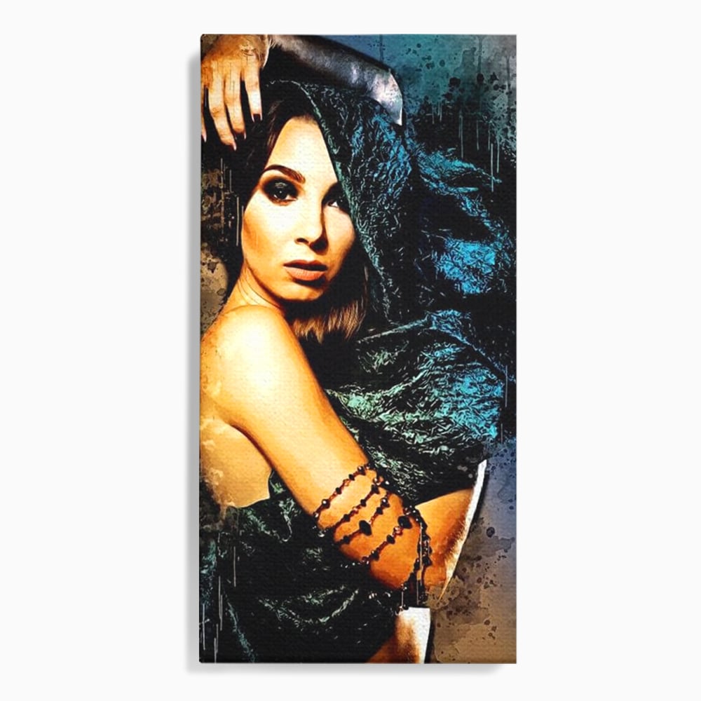 Tablou canvas cu tablou canvas portret femeie misterioasa, fara rama, pe sasiu de lemn