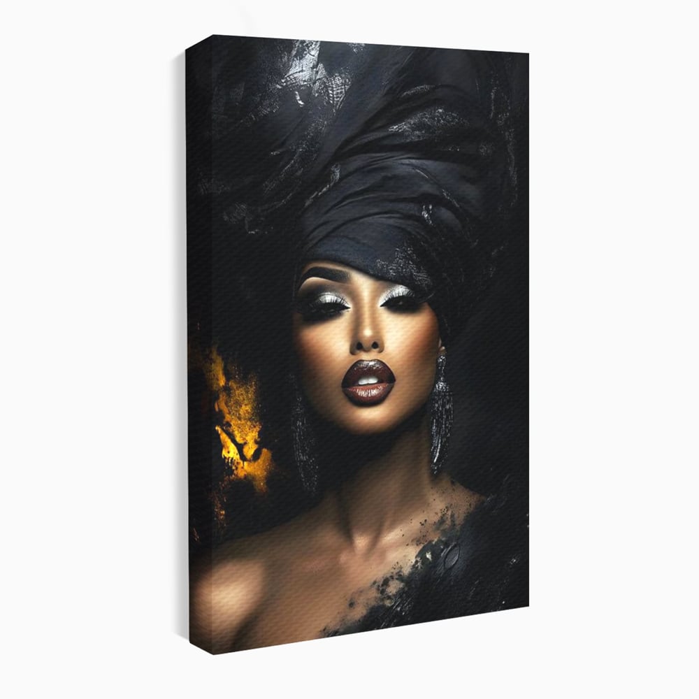 Tablou canvas cu tablou canvas cu portret de femeie, fara rama, pe sasiu de lemn