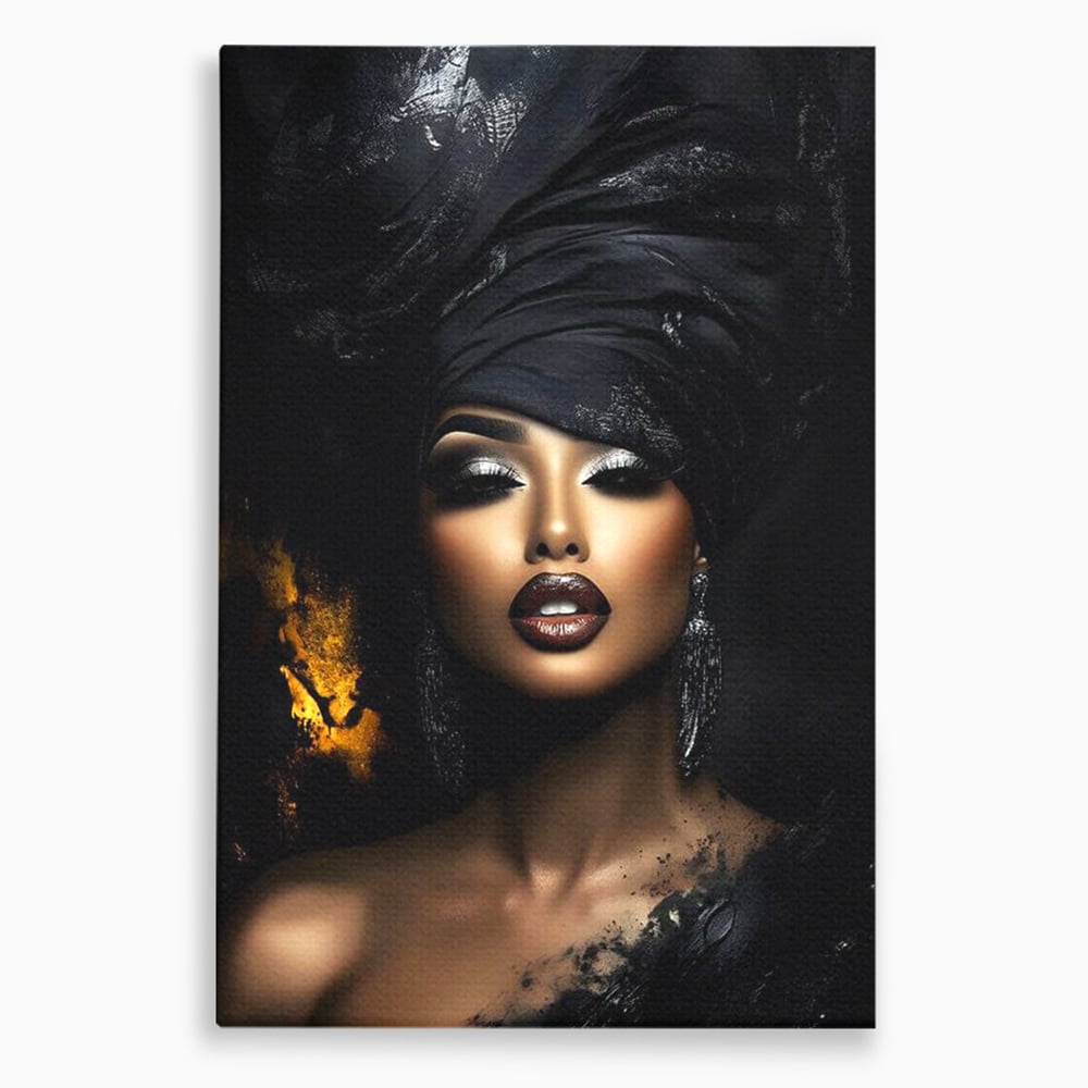 Tablou canvas cu tablou canvas cu portret de femeie, fara rama, pe sasiu de lemn