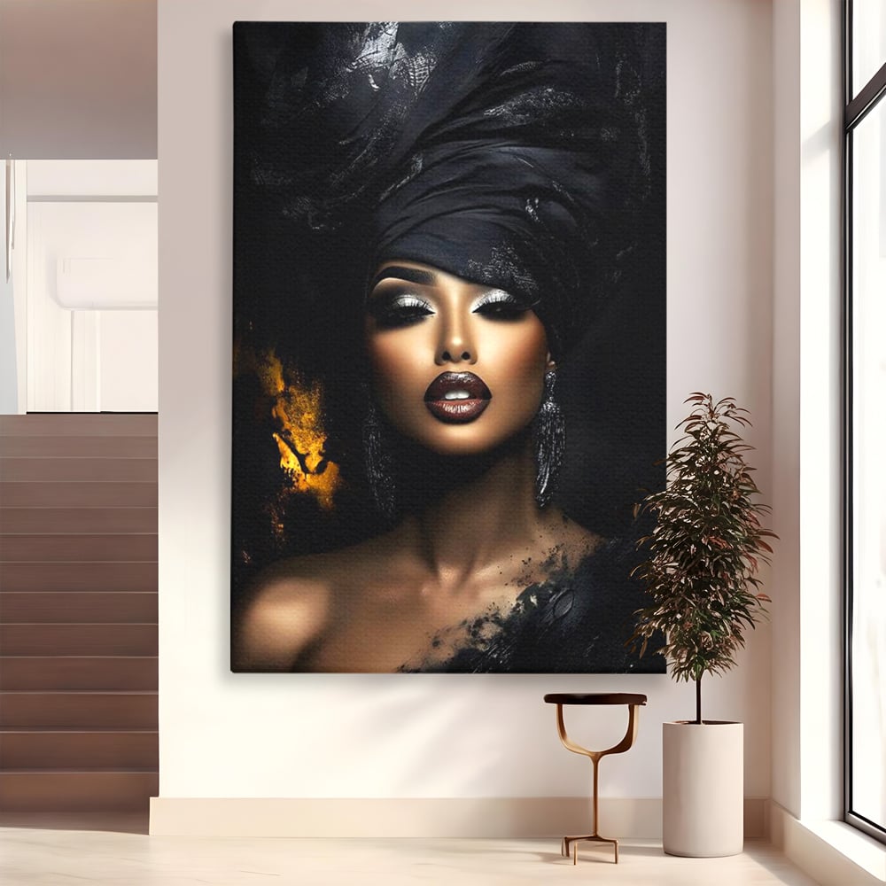 Tablou canvas cu tablou canvas cu portret de femeie, fara rama, pe sasiu de lemn