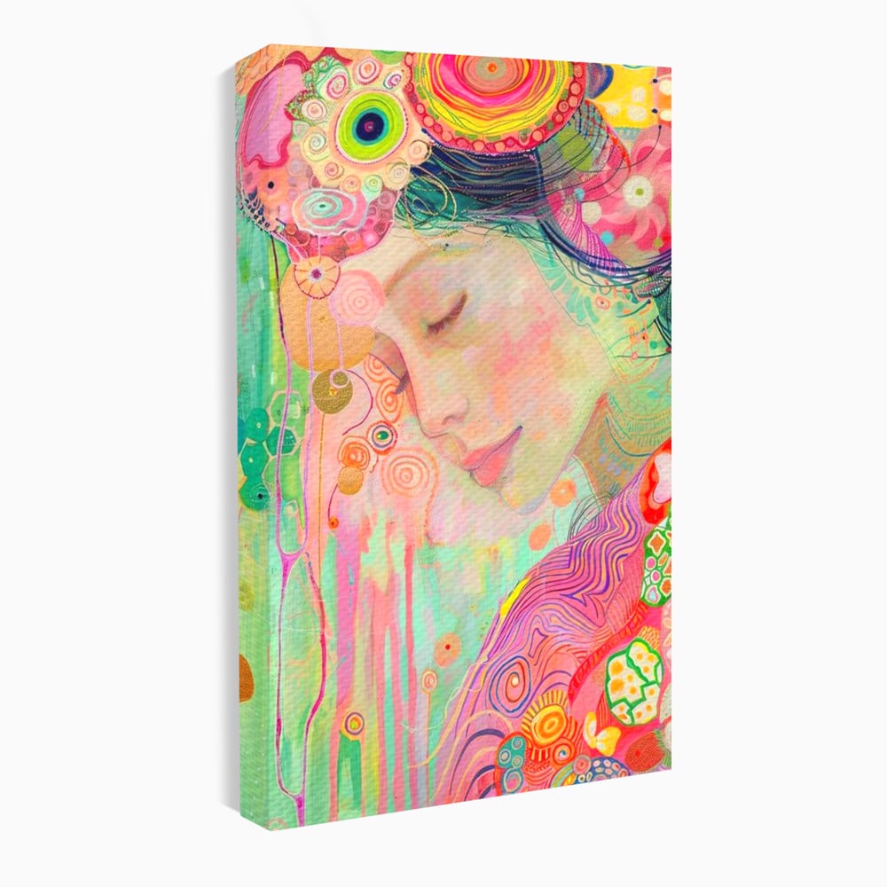 Tablou canvas cu tablou canvas cu portret de zana, fara rama, pe sasiu de lemn