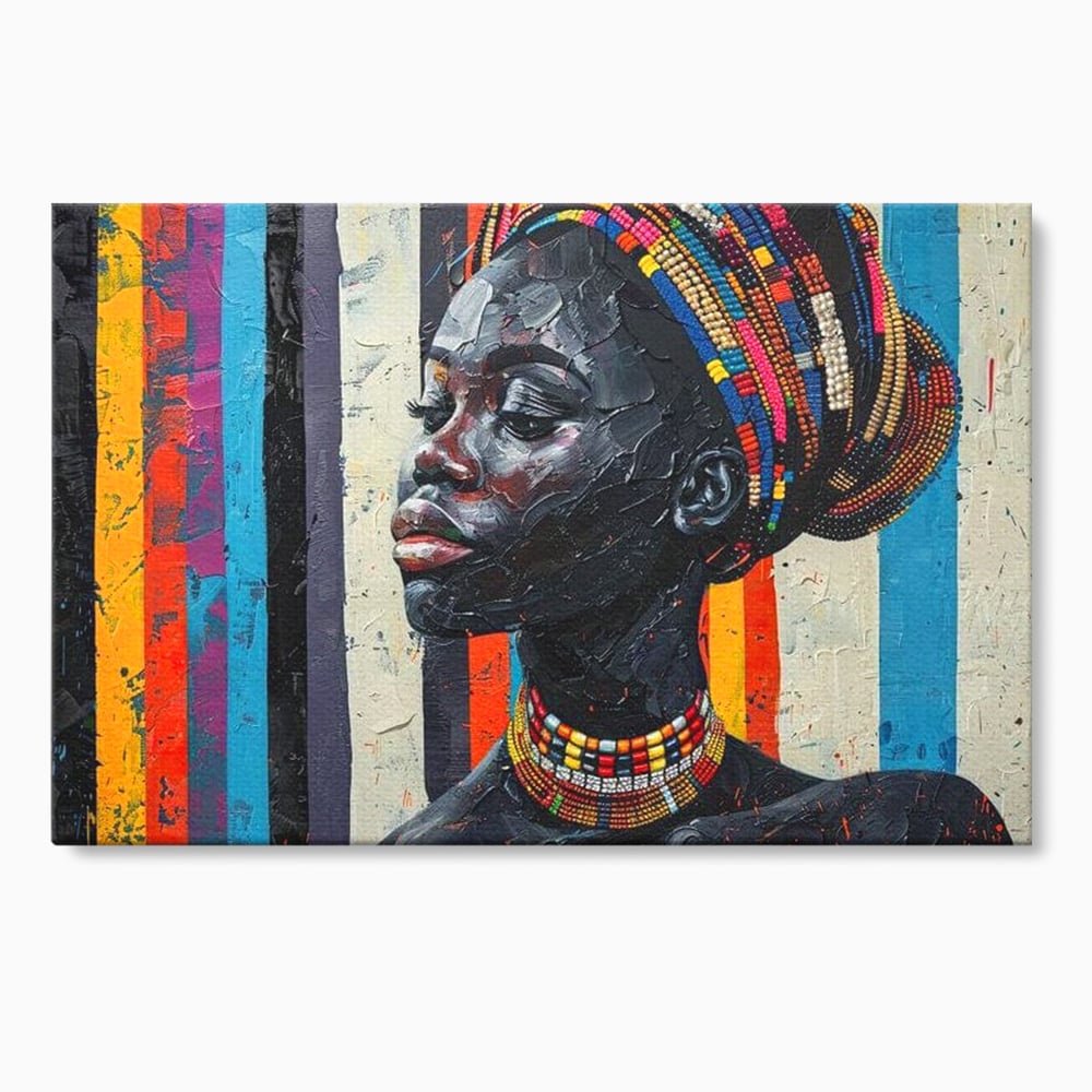 Tablou canvas cu tablou canvas cu profil de femeie, fara rama, pe sasiu de lemn