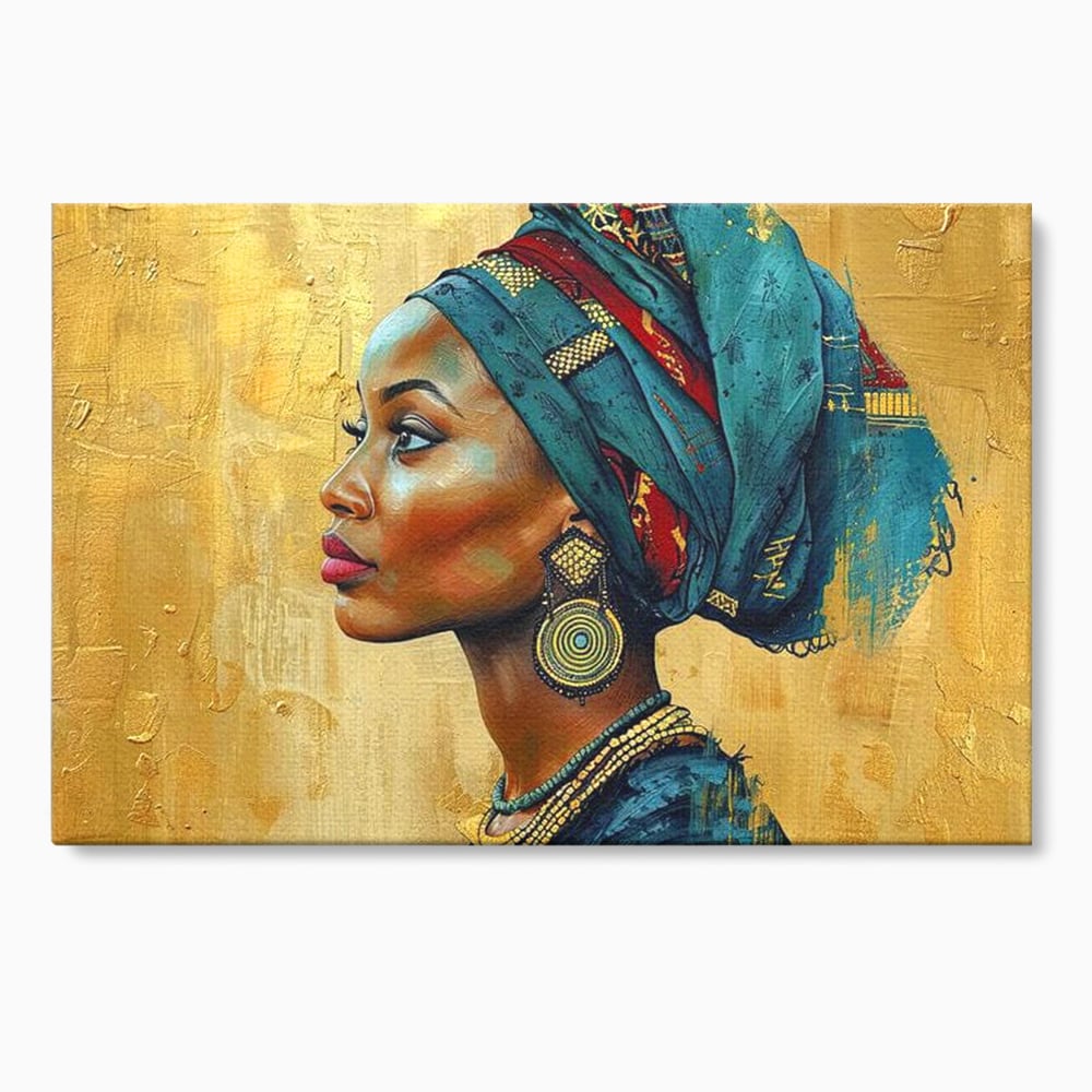 Tablou canvas cu tablou canvas cu profil de femeie, fara rama, pe sasiu de lemn