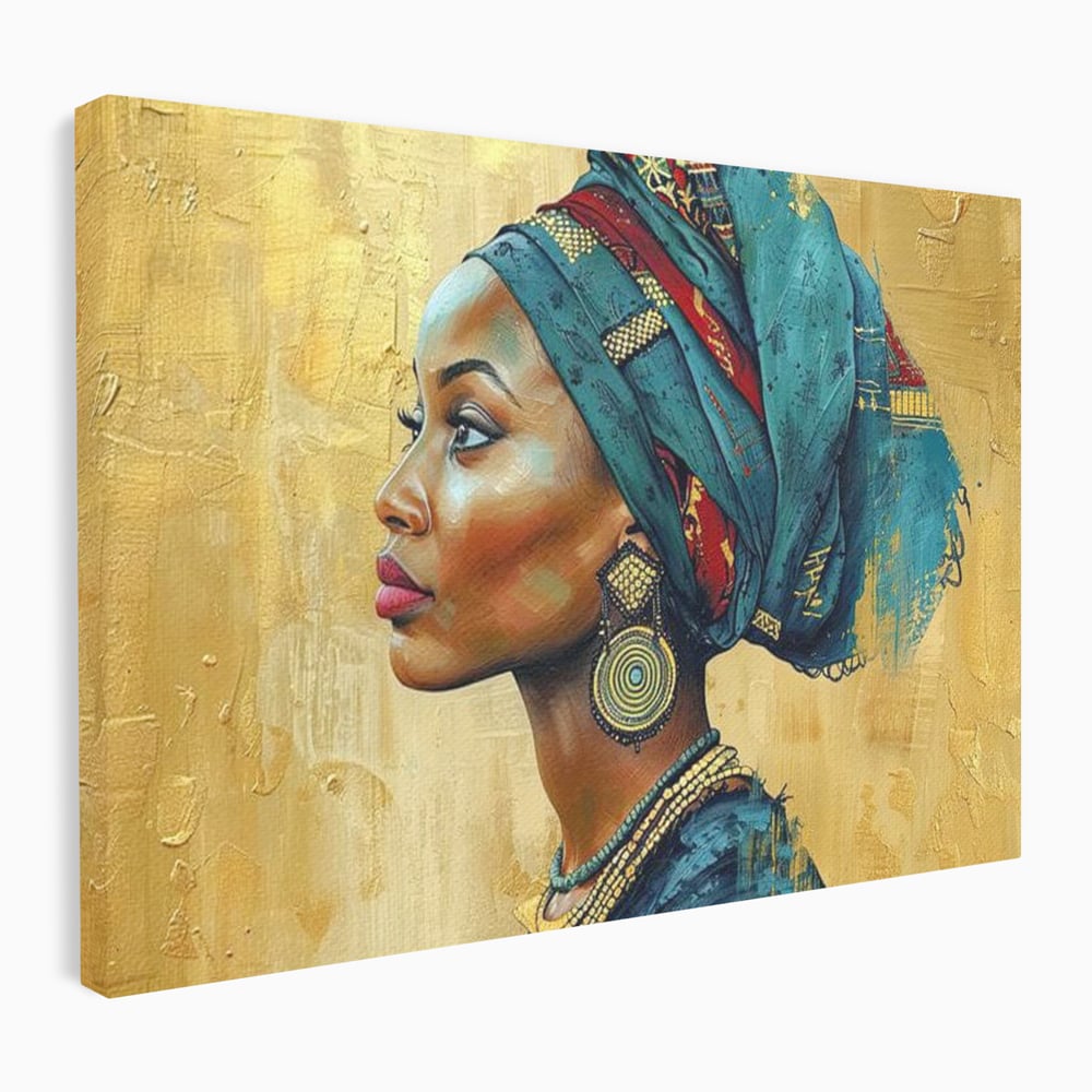 Tablou canvas cu tablou canvas cu profil de femeie, fara rama, pe sasiu de lemn