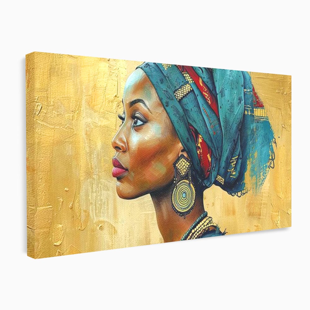 Tablou canvas cu tablou canvas cu profil de femeie, fara rama, pe sasiu de lemn