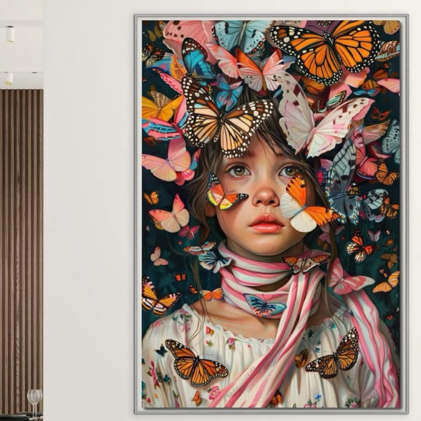 Tablou Canvas Premium, LuxCanva® G1127, Copilarie in Zbor,  Fluturi, Copil, Fata, Fantezie, Inocenta, Libertate, Visare, Emotie, Magie, Copilarie, Living, Dormitor
