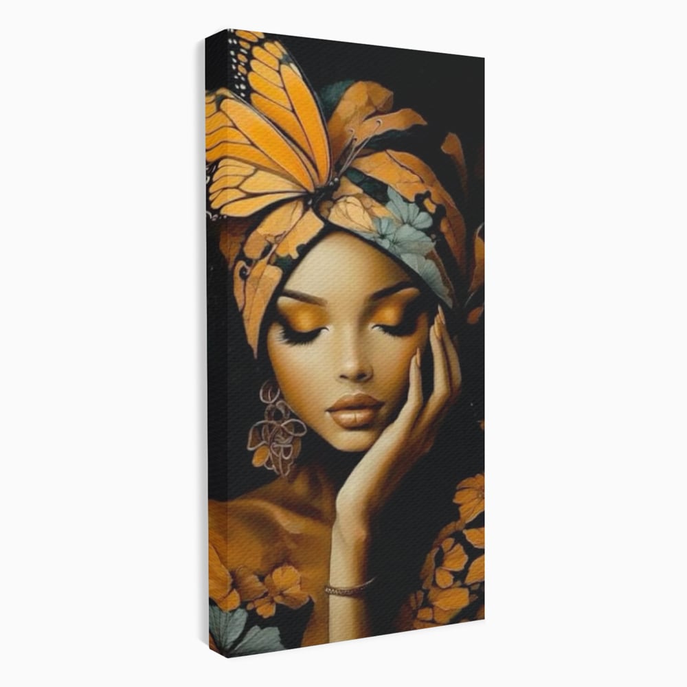 Tablou canvas cu tablou canvas cu portret de femeie, fara rama, pe sasiu de lemn