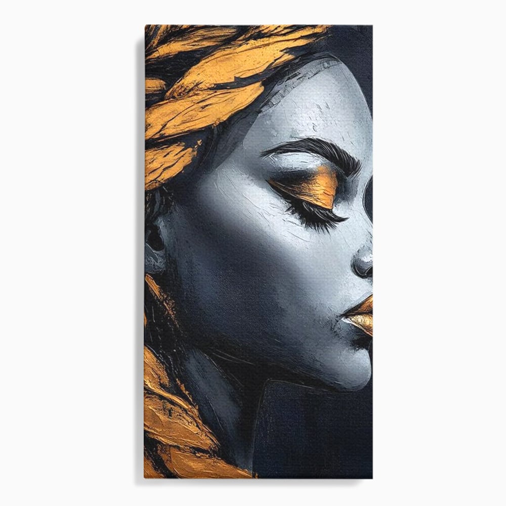 Tablou canvas cu tablou canvas cu profil de femeie, fara rama, pe sasiu de lemn