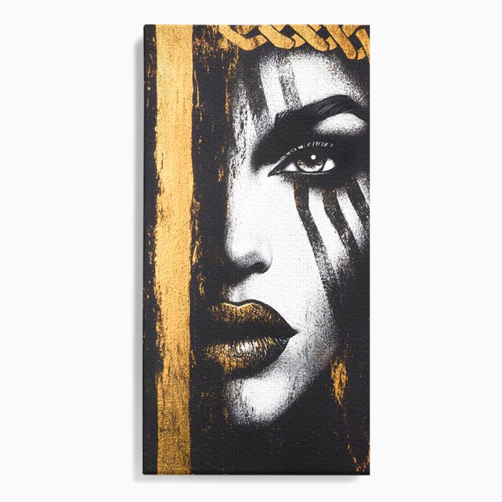Tablou canvas cu tablou canvas cu chip de femeie, fara rama, pe sasiu de lemn