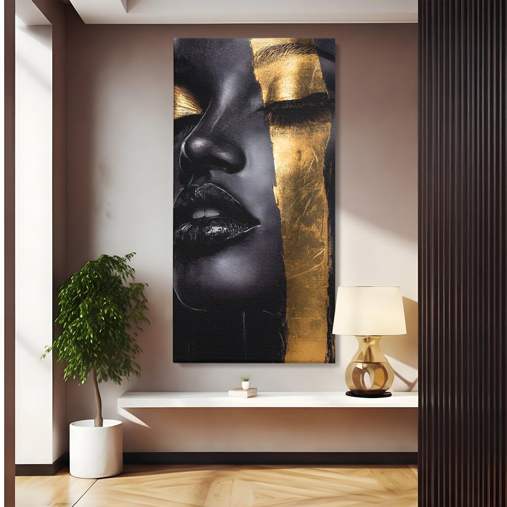 Tablou canvas cu tablou canvas cu chip de femeie, fara rama, pe sasiu de lemn