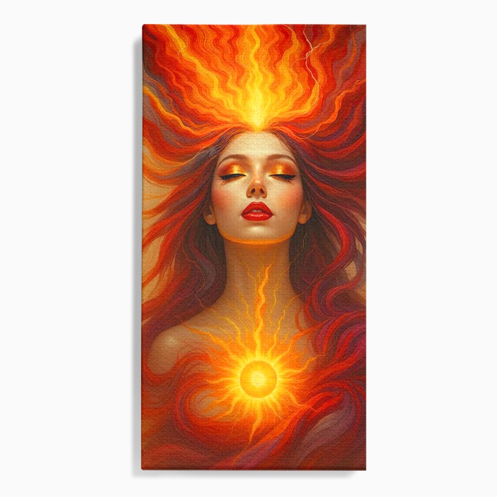 Tablou canvas cu tablou canvas cu zeita focului, fara rama, pe sasiu de lemn