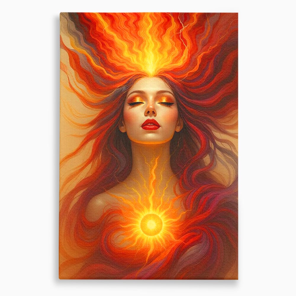Tablou canvas cu tablou canvas cu zeita focului, fara rama, pe sasiu de lemn