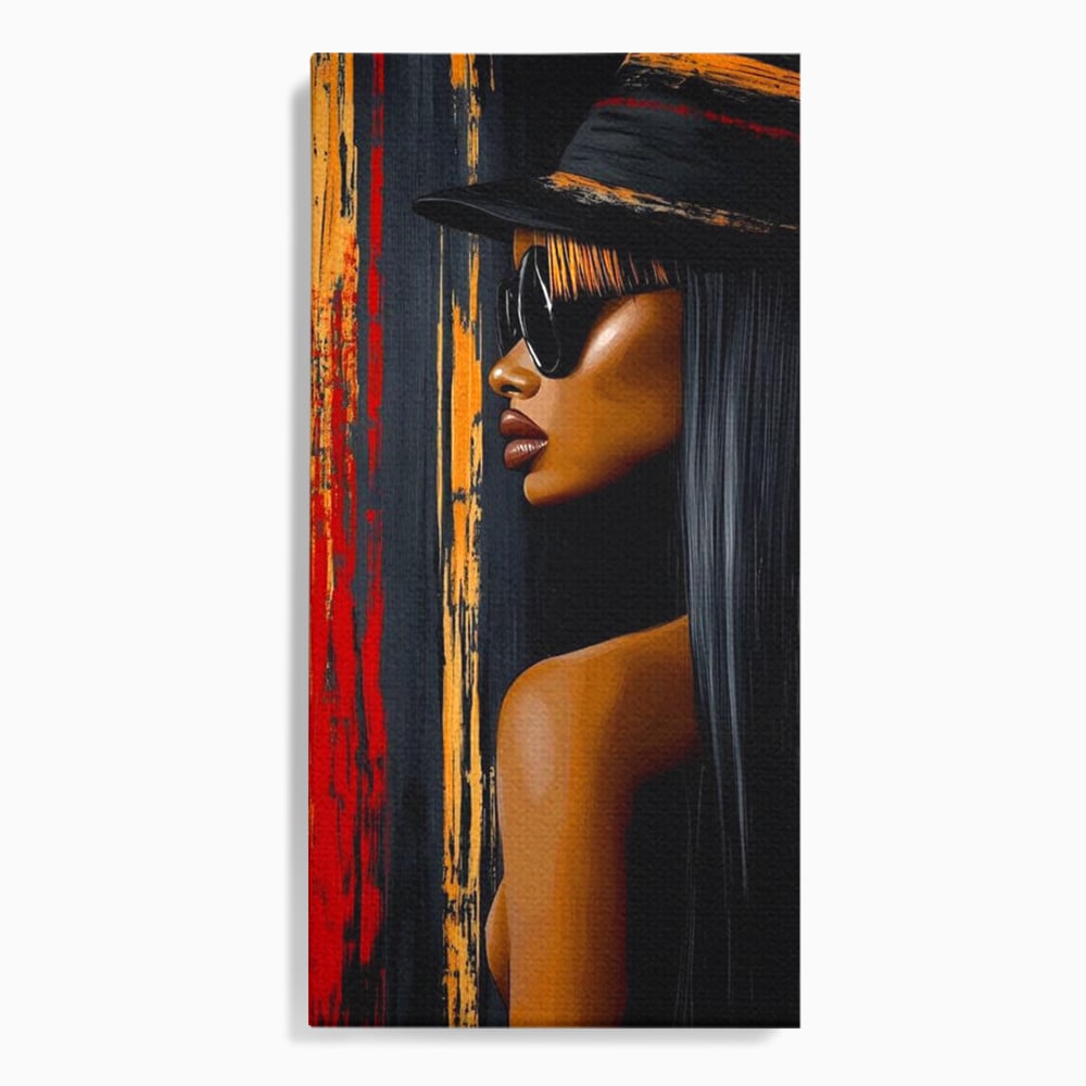 Tablou canvas cu tablou canvas cu ilustratia unei femei, fara rama, pe sasiu de lemn