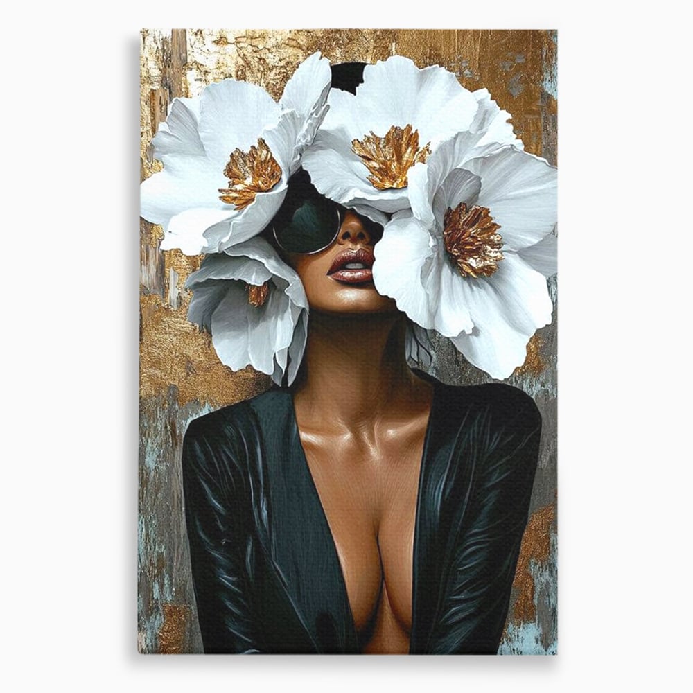 Tablou canvas cu tablou canvas cu silueta feminina, fara rama, pe sasiu de lemn