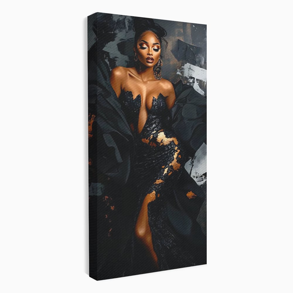 Tablou canvas cu tablou canvas cu portret de femeie, fara rama, pe sasiu de lemn
