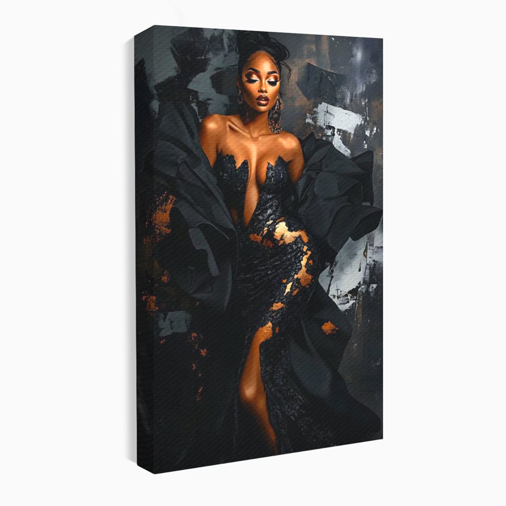 Tablou canvas cu tablou canvas cu portret de femeie, fara rama, pe sasiu de lemn