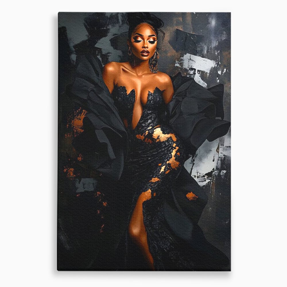 Tablou canvas cu tablou canvas cu portret de femeie, fara rama, pe sasiu de lemn