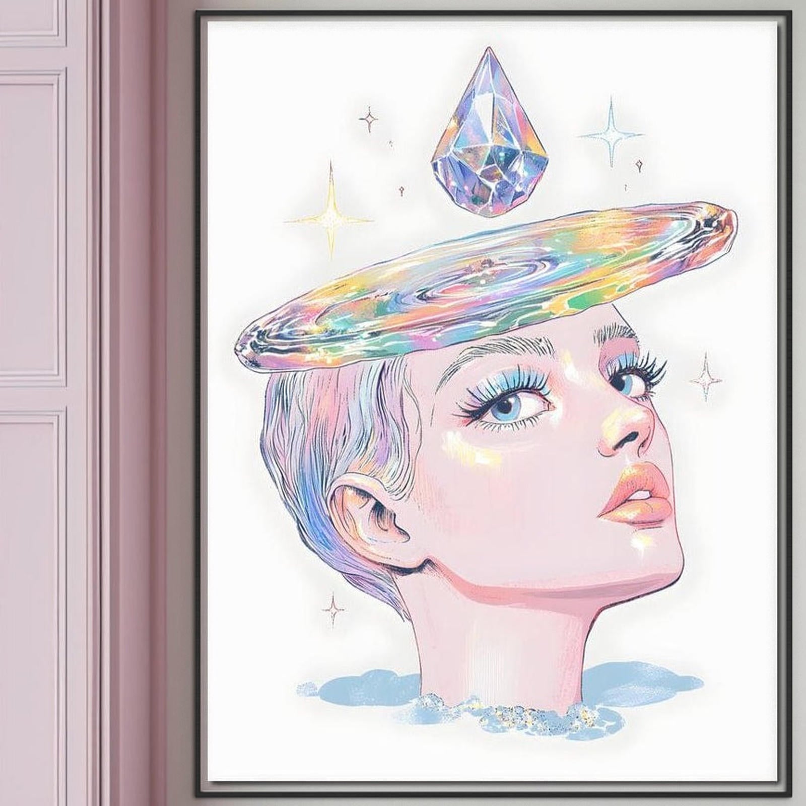 Tablou Canvas Premium, LuxCanva® G1209, Cosmosul din Priviri, Galaxie, Diamant, Univers, Gand, Stelar, Cristal, Coroana, Vise, Eteric, Suflet, Calatoare, Infinit, Taina, Salon, Birou, Living, Dormitor